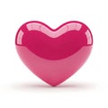 A shiny pink heart shape with a reflective surface and subtle gradient Royalty Free Stock Photo