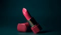 Shiny pink lipstick adds elegance to women glamourous fashion collection generated by AI