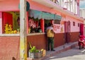 A shiny pink market in Trinidad