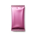 A shiny pink rectangular packet with a perforated top edge Royalty Free Stock Photo
