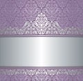 Shiny Pink & silver renaissance pattern vintage invitaton background Royalty Free Stock Photo