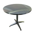 Shiny planar chrome round table