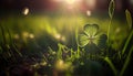 Shiny plant dew, nature celebration of freshness generated by AI