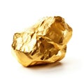 A shiny prase nugget with a smooth, glossy surface and a light green hue, isolated on a white background, Ai Generated