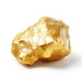 A shiny prase nugget with a smooth, glossy surface and a light green hue, isolated on a white background, Ai Generated