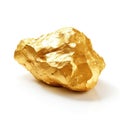 A shiny prase nugget with a smooth, glossy surface and a light green hue, isolated on a white background, Ai Generated