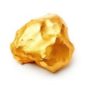 A shiny prase nugget with a smooth, glossy surface and a light green hue, isolated on a white background, Ai Generated
