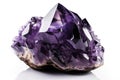 Shiny precious purple stone isolated on white background. Generative ai
