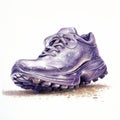 Hyper-detailed Painting Of Purple Shoes With Explosive Pigmentation