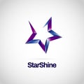 Shiny Purple Blue Purple Star Logo Symbol Sign Icon Royalty Free Stock Photo