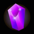 Shiny purple natural crystal with luminescent properties illustration