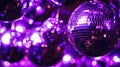 Shiny purple party disco balls Royalty Free Stock Photo