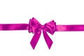 Shiny purple satin ribbon on white background Royalty Free Stock Photo