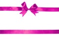 Shiny purple satin ribbon on white background Royalty Free Stock Photo