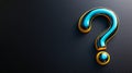 shiny question mark in blue and yellow against dark background evokes curiosity and intrigue Royalty Free Stock Photo