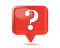 Shiny question mark in red rounded square pin Royalty Free Stock Photo