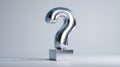 The shiny question mark sculpture representing curiosity and creativity in modern design. AI generated image Royalty Free Stock Photo