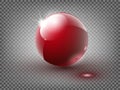Shiny red ball vector. Transparent vector object for design, layout Royalty Free Stock Photo