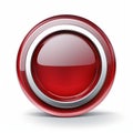 a shiny red button on a white background Royalty Free Stock Photo