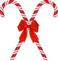 Shiny Red Christmas Candy Cane With Bow Royalty Free Stock Photo