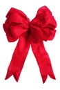 Shiny red Christmas gift bow isolated on white Royalty Free Stock Photo