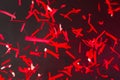 Shiny red confetti falling down on dark background Royalty Free Stock Photo