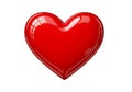 Shiny red 3D heart with a smooth, glossy surface. The reflection Royalty Free Stock Photo