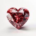 Shiny red diamond heart on white background. Royalty Free Stock Photo