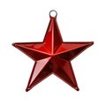 Shiny Red Five-Pointed Star Ornament Royalty Free Stock Photo