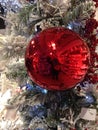 A shiny red glass Christmas bauble Royalty Free Stock Photo