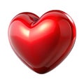 Shiny Red Heart Shape with Subtle Highlights and Reflections isolated on a transparent background love Royalty Free Stock Photo
