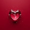 Shiny Red Heart with Sparkles Royalty Free Stock Photo