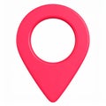Shiny red location pin or pointer illustration on transparent background Royalty Free Stock Photo