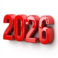 Shiny red 2026 numbers symbolizing the upcoming year, bright future Royalty Free Stock Photo