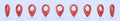 Shiny red realistic map pointers vector set in various angles. Web location point, pointer 3d vector Royalty Free Stock Photo