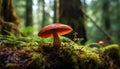 the shiny, reddish-brown cap of the Reishi mushroom