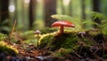 the shiny, reddish-brown cap of the Reishi mushroom