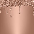 Shiny rose gold background. Dripping glitter texture Royalty Free Stock Photo