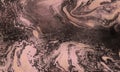 Shiny rose gold marble texture background. Ebru marbleized paper