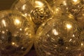 Shiny round metallic balls grouped close together Royalty Free Stock Photo