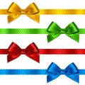 Shiny satin ribbon on white background