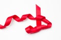 Red ribbon to make ties in Christmas gifts Royalty Free Stock Photo