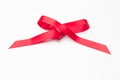 Red ribbon to make ties in Christmas gifts Royalty Free Stock Photo