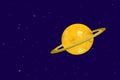 Shiny Saturn illustration on orbit in the solar system with its beautiful ring Royalty Free Stock Photo