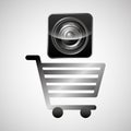 Shiny shopping cart sound speaker online commerce