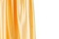 Shiny silk orange drapery.