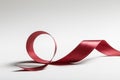 Shiny silk wavy burgundy ribbon on