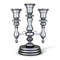 Shiny silver candlestick on isolated white background