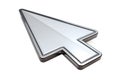 Shiny silver computer mouse cursor pointer isolated on a transparent background 1 Royalty Free Stock Photo