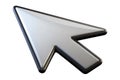 Shiny silver computer mouse cursor pointer P N G isolated on a transparent background Royalty Free Stock Photo